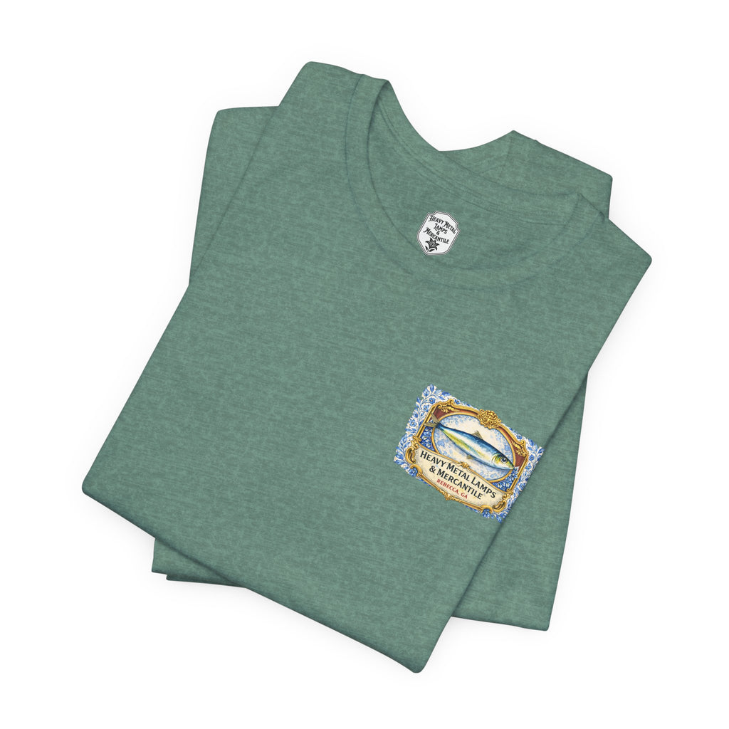 Petites Perles Sardines Illustration Tee | Vintage Fish Can Art